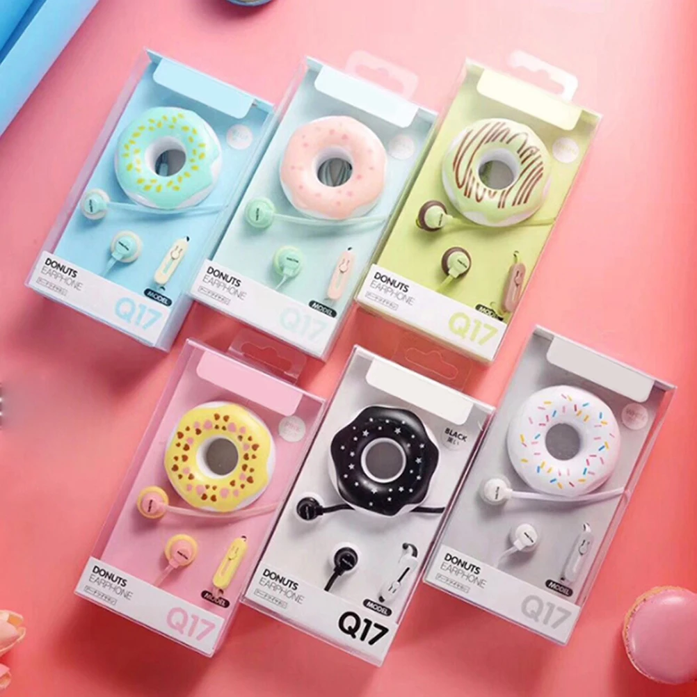 

2pcs Donut Earbuds Premium Noise Isolating Headphones With Microphone Rubber Coated Anti-Tangle Wire For Music Comfortable Long