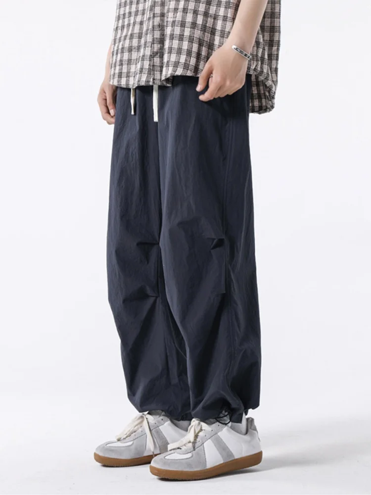

Retro Pleated Paratrooper Pants Men's Summer Trendy Loose Outdoor Qui Dry Tactical Casual Couple Workwear Long Trousers