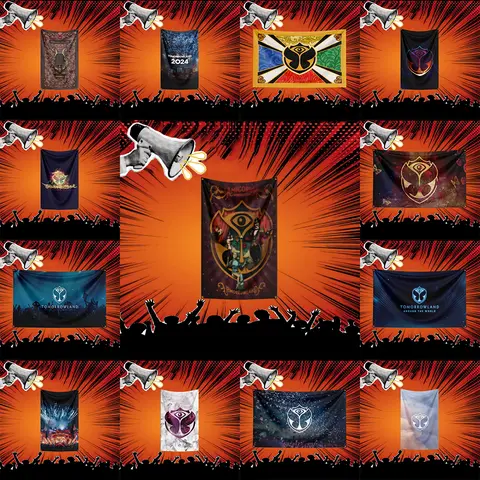 Tomorrowland Inspired Rock Music Flag 3x5 FT Polyester Banner For Bedroom Wall Decor Music Fans Gift