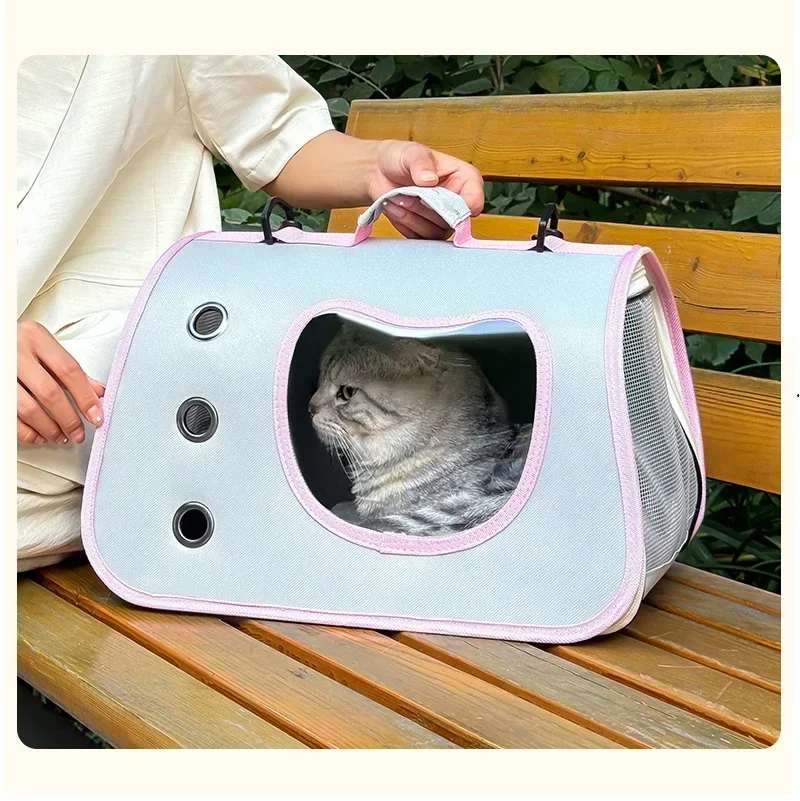 Cat Bags Portable Dog Carrier Bag Mesh Breathable Carrier Bags for Small Dogs Foldable Cats Handbag Travel Pet Transport Bag