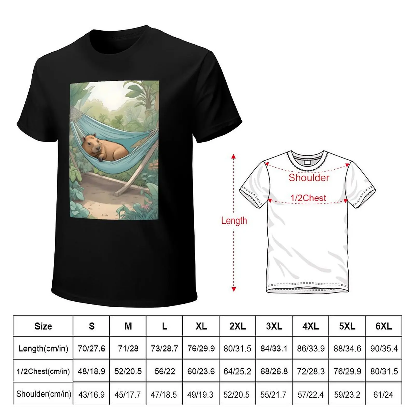 Capybara Calm in the Hammock T-Shirt man t shirt luxury T-Shirt