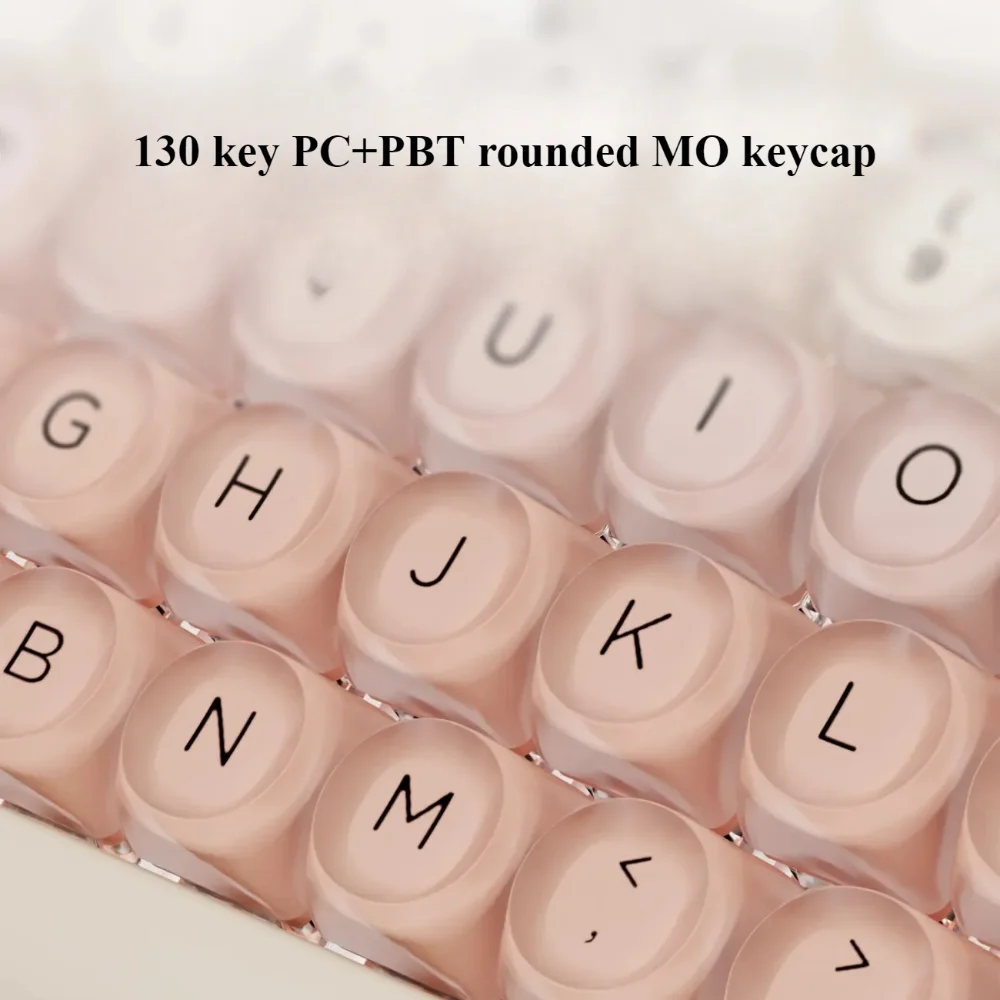 Liquid Foundation Theme Key Cap Set 130 Key Scrub Powder Double Layer PC+PBT MO Key Cap for Mechanical Keyboard 61/68/75/104/108