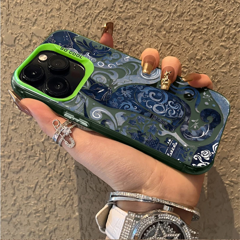 Чехол для телефона с синим тотемным принтом кота для Xiaomi Mi 14T 13T 12T Pro для Xiaomi 14 13 12 11 Ultra Lite 5G NE 10 12X 12S 11i 11X Pro