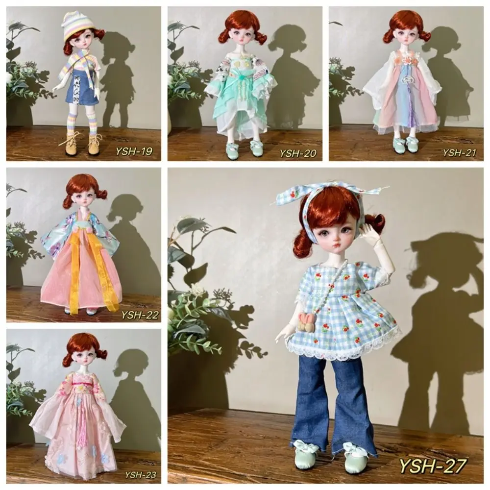 Pakaian boneka 30cm, Set pakaian boneka cantik lucu kasual 1/6 BJD (tanpa boneka dan sepatu)