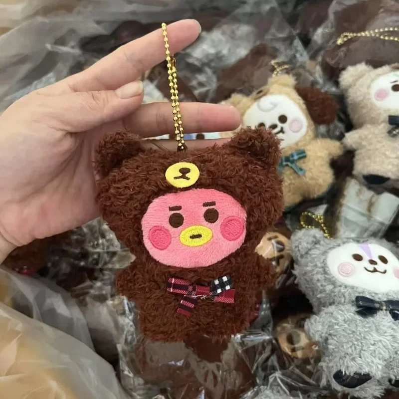 Bt21ed اليومية المحدودة سلسلة تاتا شيمي منقوشة أفخم دمية زوجين حقيبة مدرسية قلادة لطيف الكرتون كوكي كويا دمية المفاتيح هدية