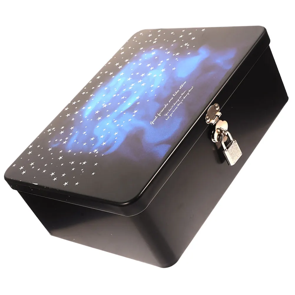 

Lockable Tin Box Durable Metal Storage Container for Jewelry Display Small Size Tinplate Material Safe Compact Design Easy