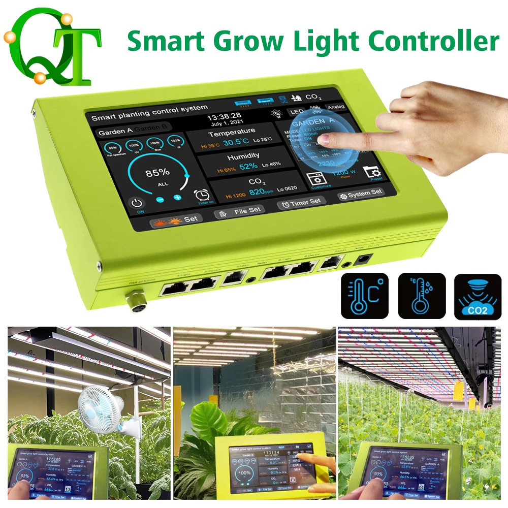 تنمو ضوء تحكم 7 بوصة مستشعر درجة الحرارة والرطوبة التحكم في الطيف اختبار التربة التحكم في جودة الهواء #1