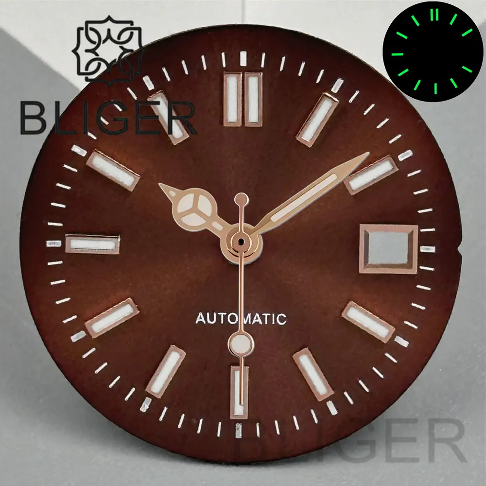 20.5mm Lady's NH05 Luminous Watch Dial Hand Set Stick Number Date Window Fit NH05 NH06 Movement For 26mm/28mm Women's Watch Part