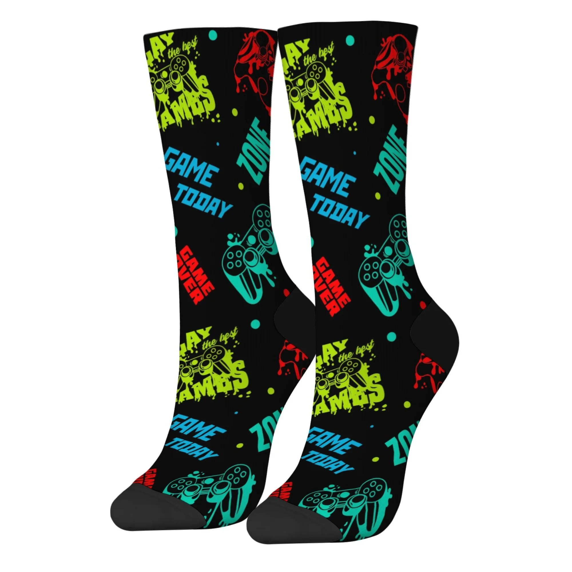 Novelty Game-Themed Printed Socks Funny Cheerful Men's Socks Comfortable Casual Sports Socks Harajuku Style Retro Hip-Hop Socks