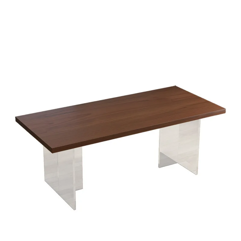 

Nordic Japanese negotiation table acrylic suspended solid wood dining table