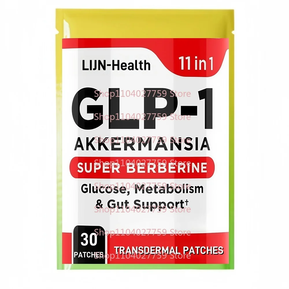 30 remendos GLP-1 remendos transdermicos com akkermansia probiótico natural apetite, corte e perda suporte intestino e metabolismo suporte