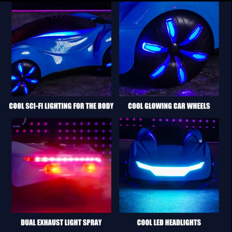 Smart Gesture RC Remote Control Stunt Car Toy Z-drift 360° Rotate Color Lights SCI-FI Spray Supercar Kids Boy Christmas Gift Toy