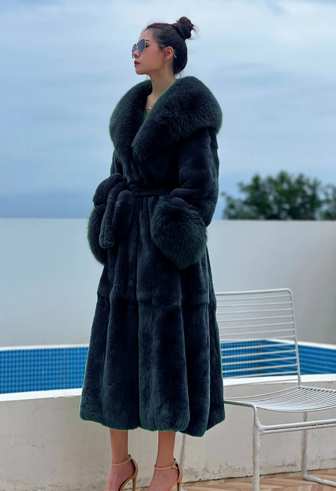 Women's Parker Winter Fur Warm Large Size Solid Color Fur & Faux Fur Women New Casual Long Sleeve Temperament Women Fur Coat Y72