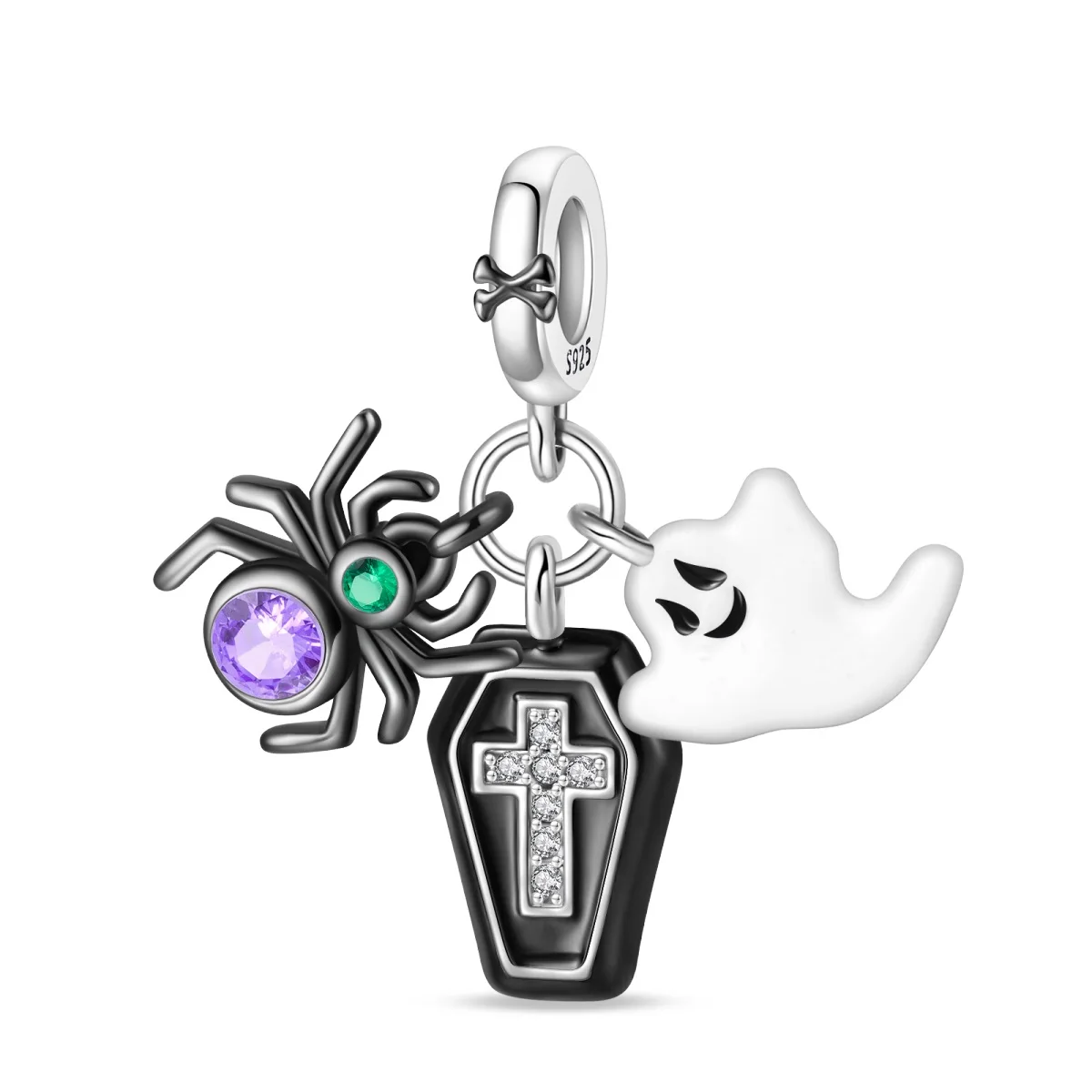 Charms Beads Halloween Luminous Ghost Spider Coffin Dangle Plata Fit Original 925 Charms Bracelet Beads Jewelry Gifts for Women