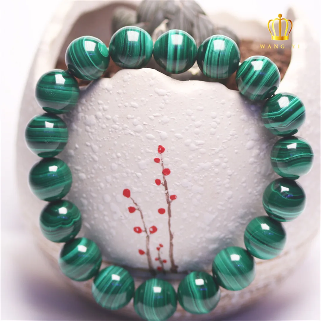 

Natural Green Malachite Chrysocolla Stone Bracelet For Women Men Wealth Gift Crystal Round Beads Strands Jewelry AAAAA 8-14mm