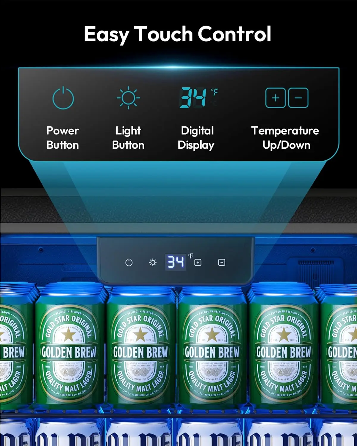 Mini Fridge 130 Can Beverage Refrigerator Cooler Glass Door for Soda Wine Beer, Beverage Cooler for Home, Bar,, Customized
