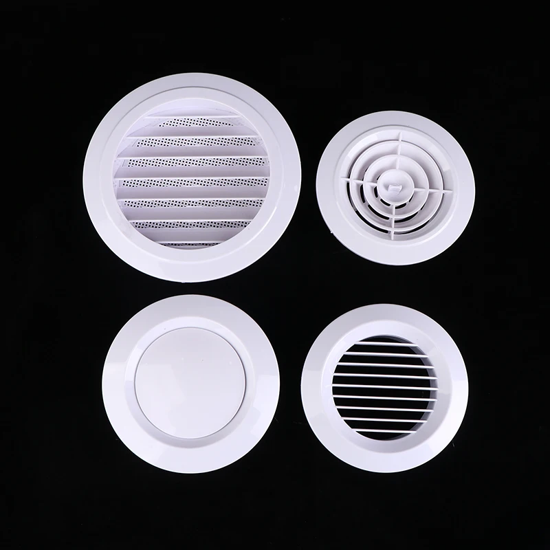 

ABS Air Vent Grille Louver Kitchen Bath Air Outlet Fresh System Adjustable Air Ventilation Cover Round Ducting Ceiling Wall Hole