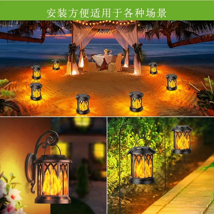 Led Solar Creatieve Simulatie Vlamlamp Met Clip Ip65 Waterdichte Buitenwandlamp Tuinlandschap Licht Tuindecoratie