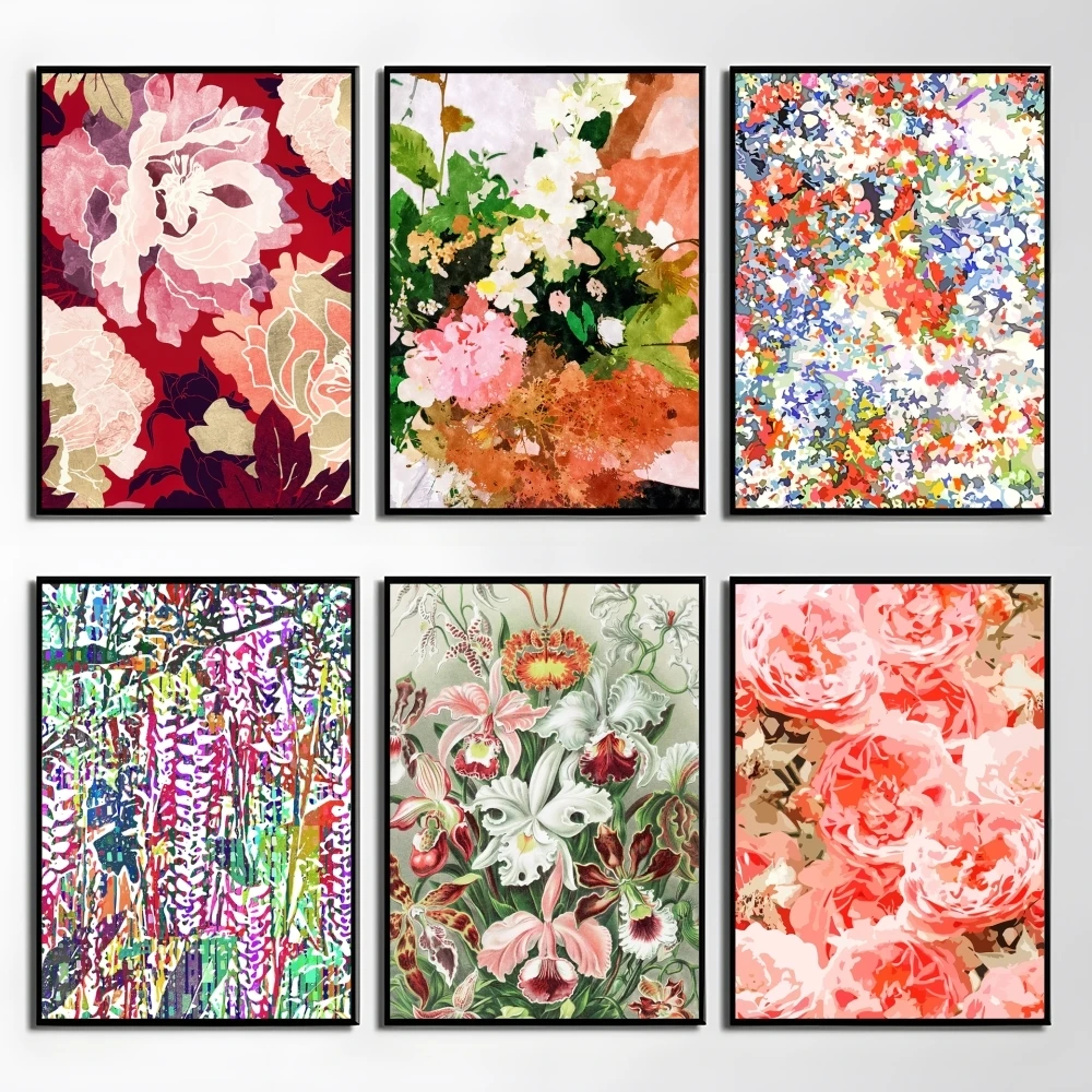 

Jungle Mysteries Flower Doodles Poster Perfect Sticker Self Adhesive Wall Art Designed for Home Office Dining Spaces