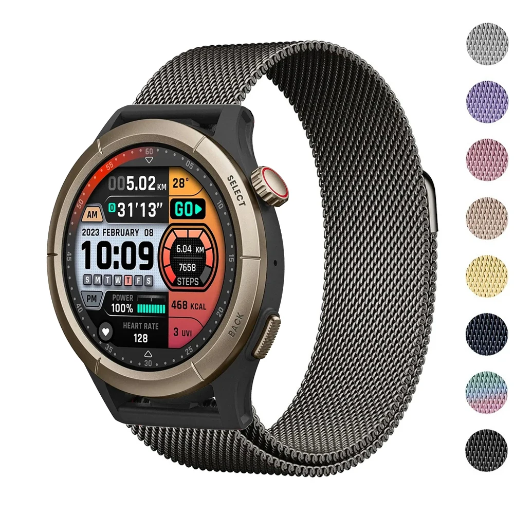 Milanese Magnetic Strap For Amazfit Cheetah Pro / Round Metal Quick Release Band For Amazfit GTR 4 Limited Edition Correa Belts