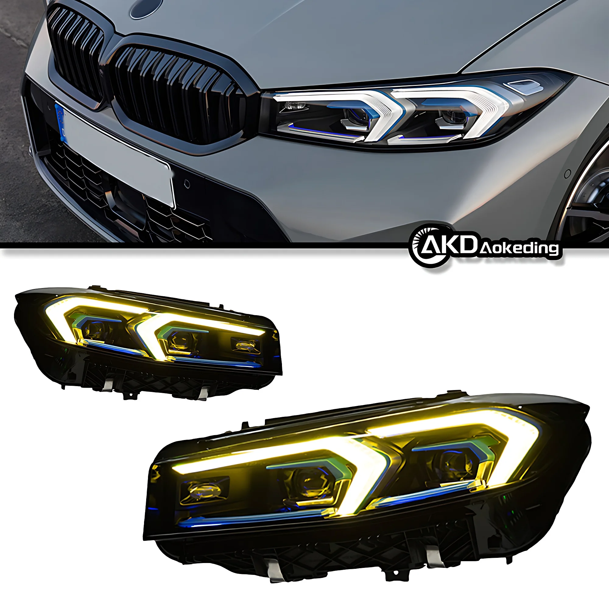 Auto Parts For BMW G20 LED Headlights 2019-2025 G28 330Li Upgrade latest LCI style Low Beam High Beam Car Lights Modified