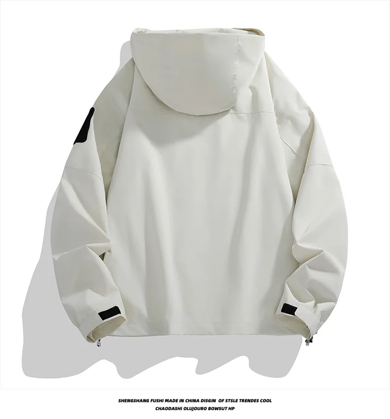 Herren- und Damenjacke, Retro, lässig, mit Stehkragen, Lederjacke, Unisex, locker geschnitten, für Frühling und Herbst, Lederjacke mit Taschen, Windjacke, Oberteil. – Detail 3