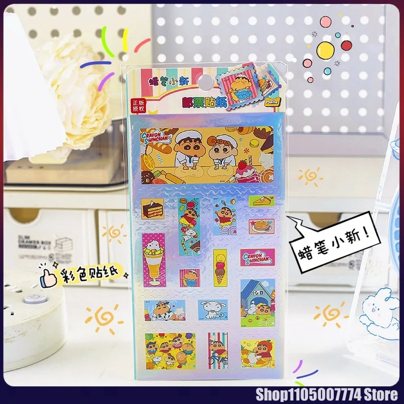 4pcs Kawaii Crayon Shin-Chan Stamp Stickers Sakura Creative Diy Phone Case Camera Decoration Children'S Reward Toy