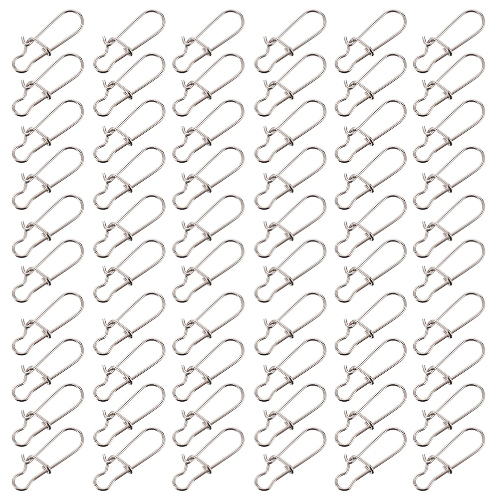 

100pcs Stainless Steel Fishing Snaps High Strength Lock Design Freshwater Saltwater Accessories Hook Connectors