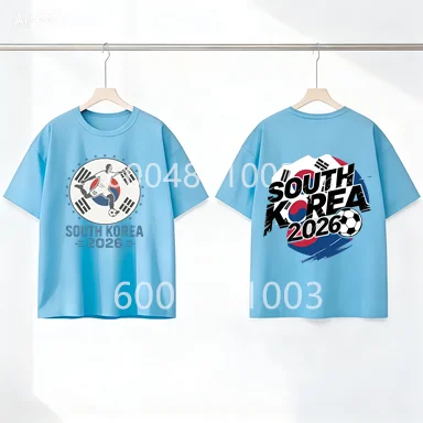 Korea Flag Retro Style Graphic Children Shirt Kid Boys Girls Summer Cotton Short Sleeve Little Soccer Fan Casual Daily Wear - view 5
