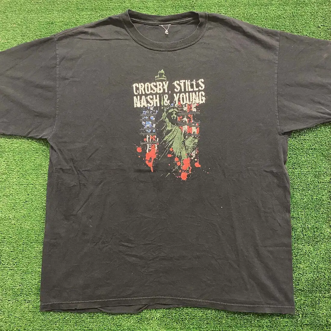 Crosby Stills Nash Young Remake T Shirt 2 sided black TE5893