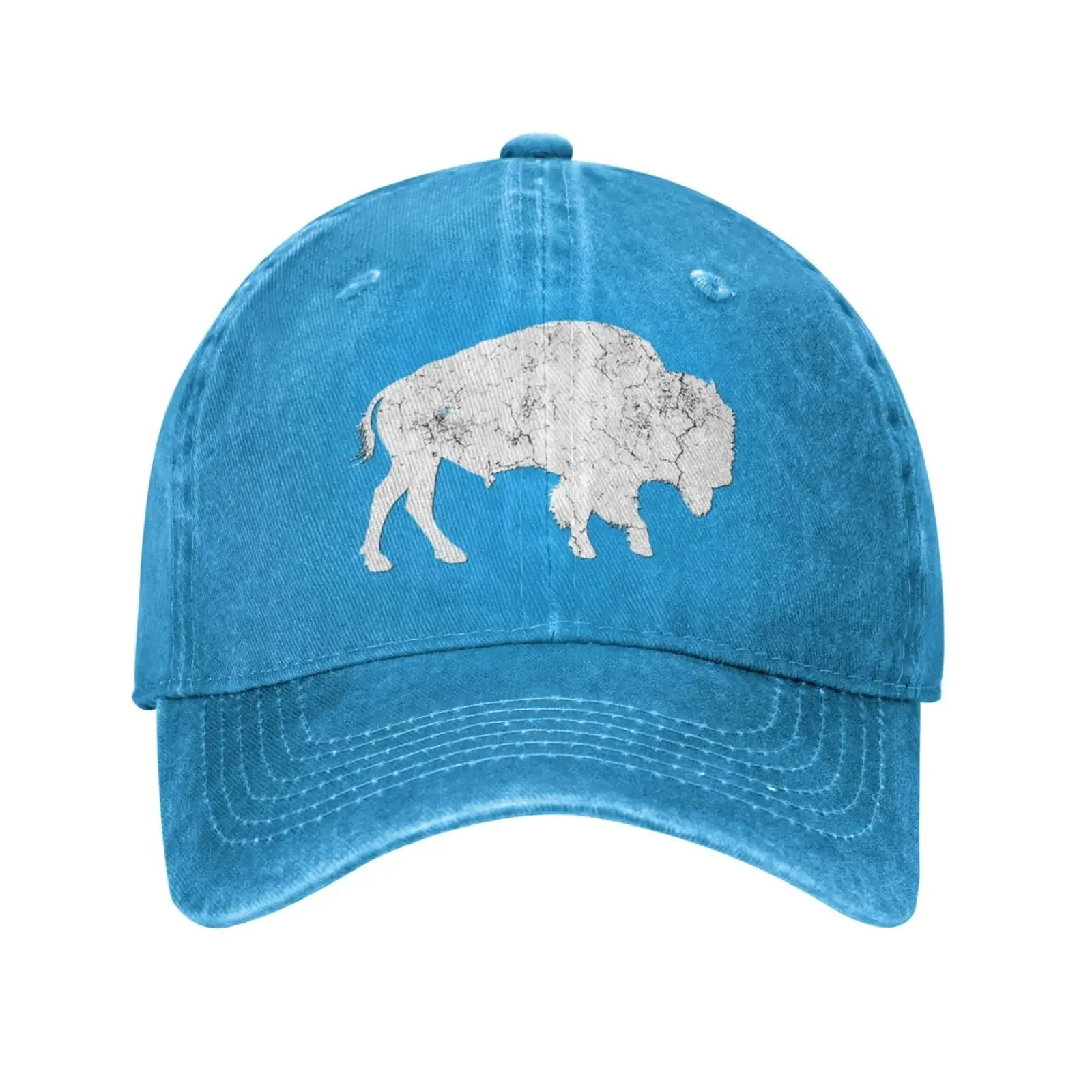 Distressed Buffalo Retro Bison Animal Lover Gifts Cowboy Hat Trucker Hat Baseball  Snapback Golf Summer Hats