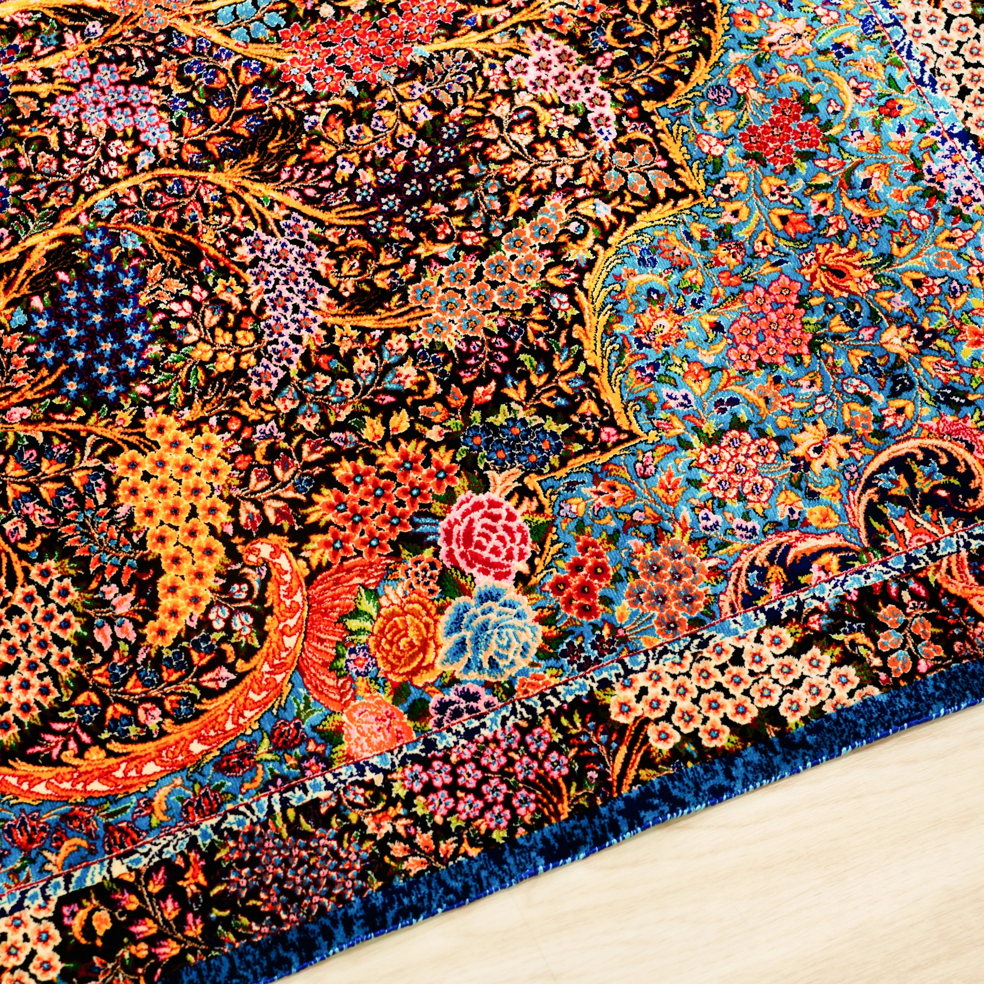 80x125cm Silk Turkish Carpet Old Look Stunning High Density Oriental Vintage Handmade Soft Rug for Premium Living Room Bed Decor - view 6