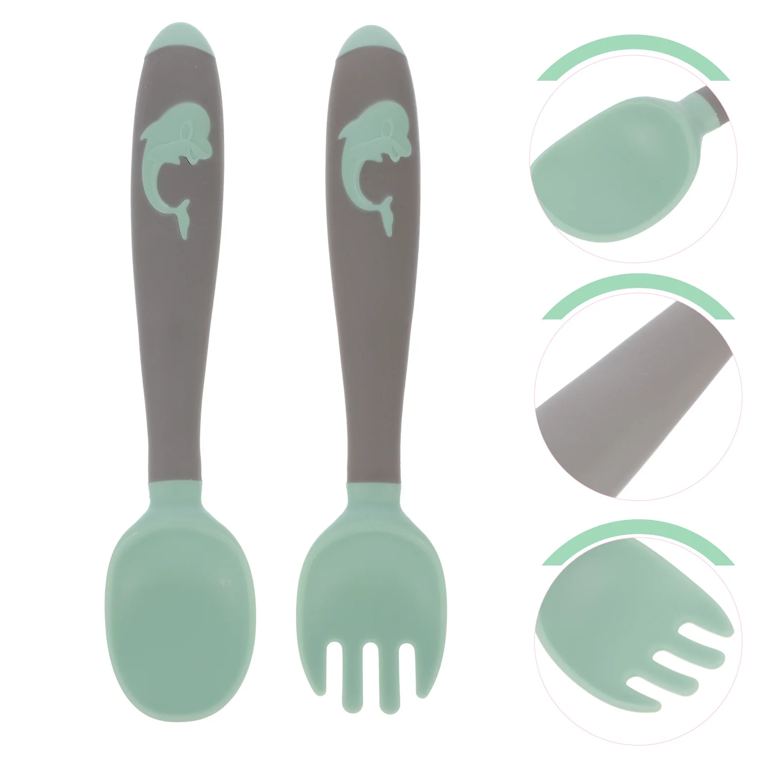 1 conjunto de garfo colher do bebê conjunto grau alimentício material seguro fácil aperto para treinamento alimentação dobra talheres ferramenta refeição crianças