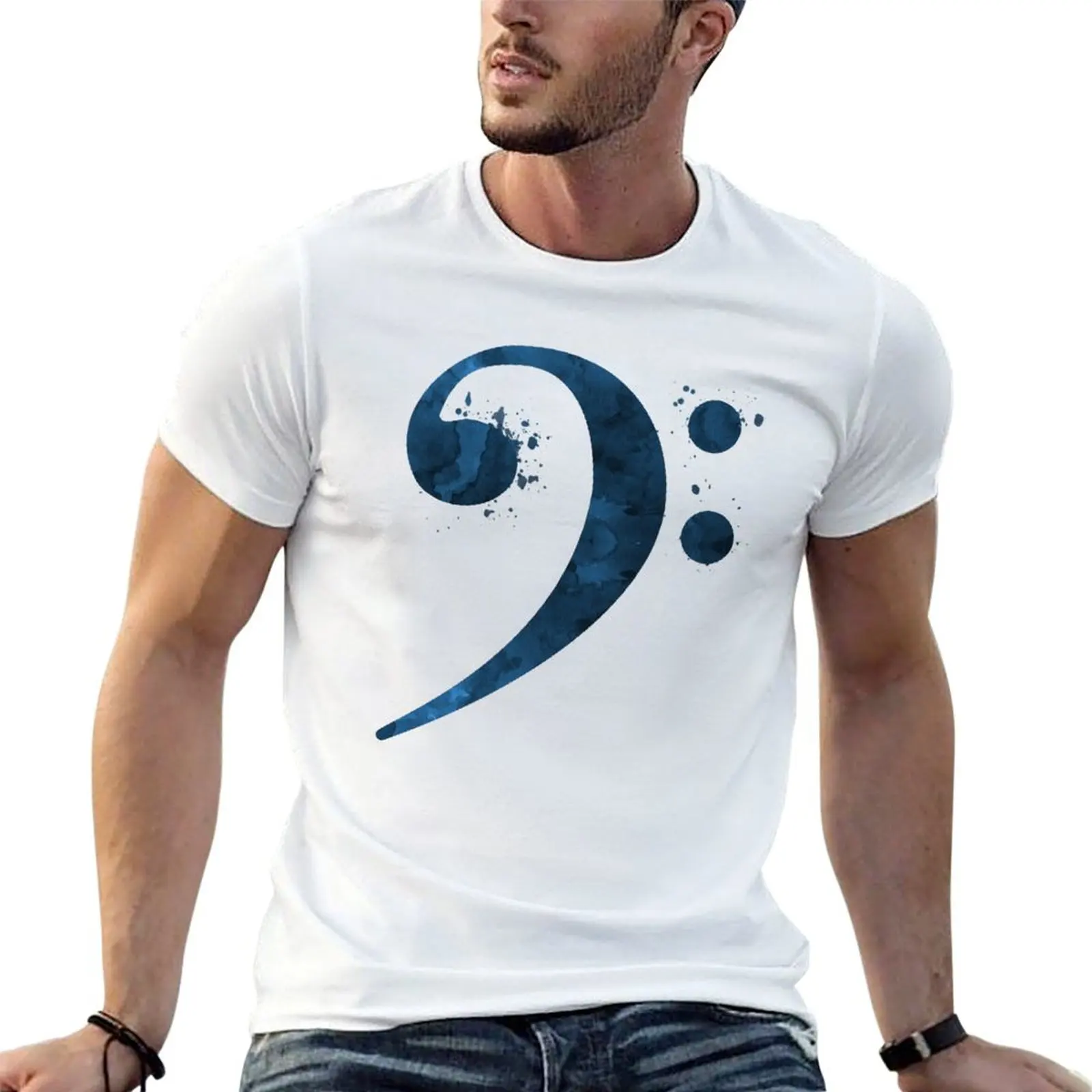 Bass Clef T-Shirt Soft Stretch Short Sleeve Top