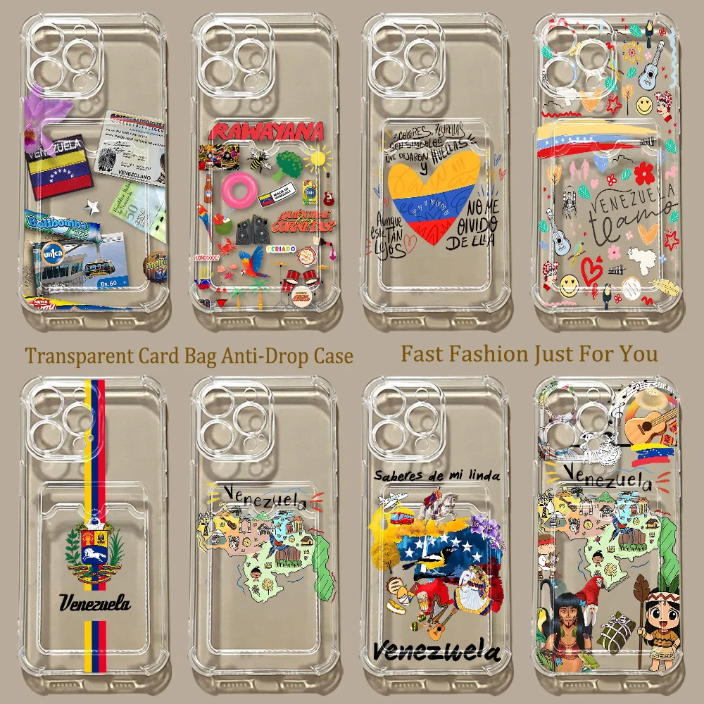 Étui de protection transparent anti-chute HOT Culture du Venezuela pour iPhone 17e 17 16e 16 15 14 13 12 11 Mini Pro Max Air Plus
