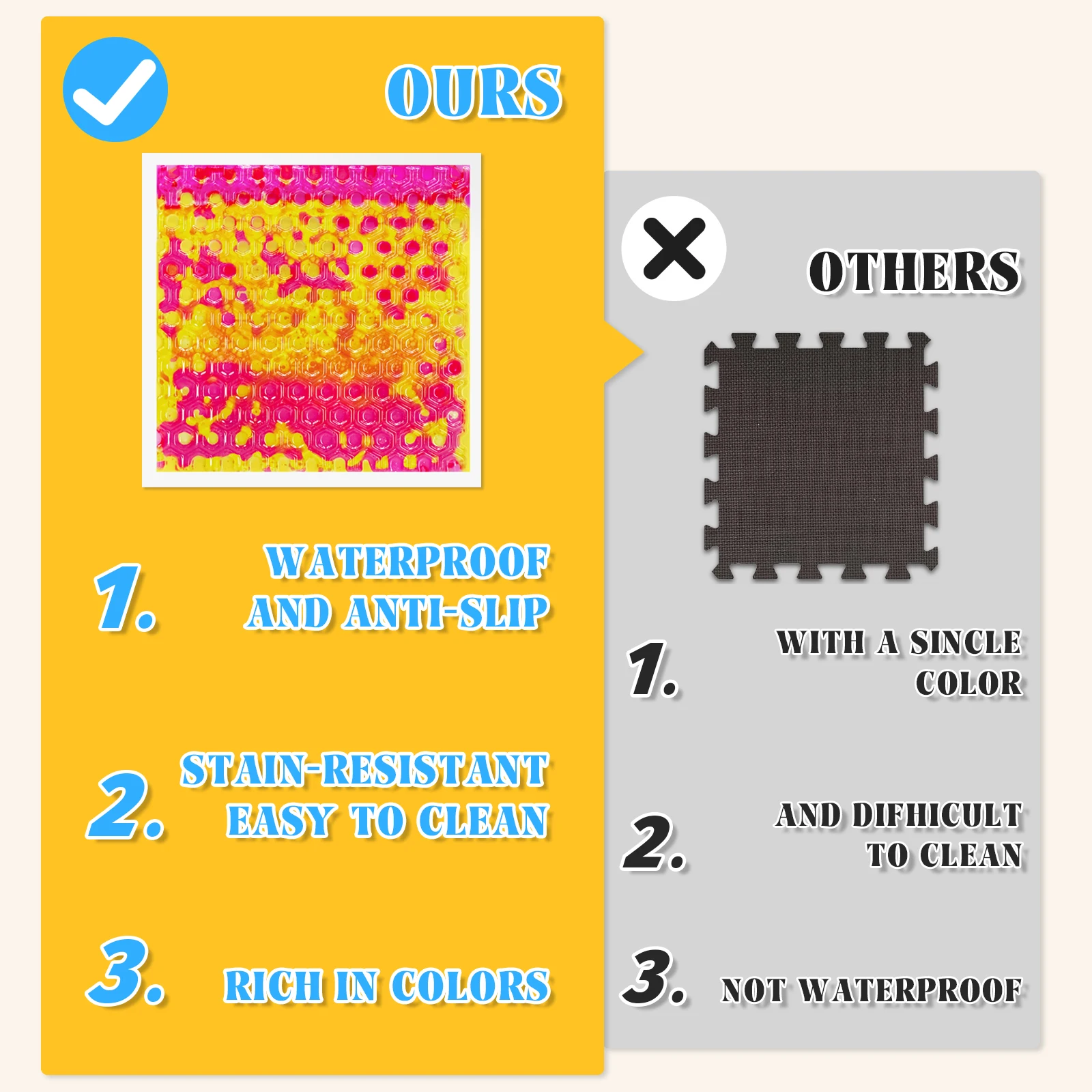 감각 놀이 매트 - 발 타일과 호환 가능 - 감각 놀이 경험을 위한 이상적인 조합