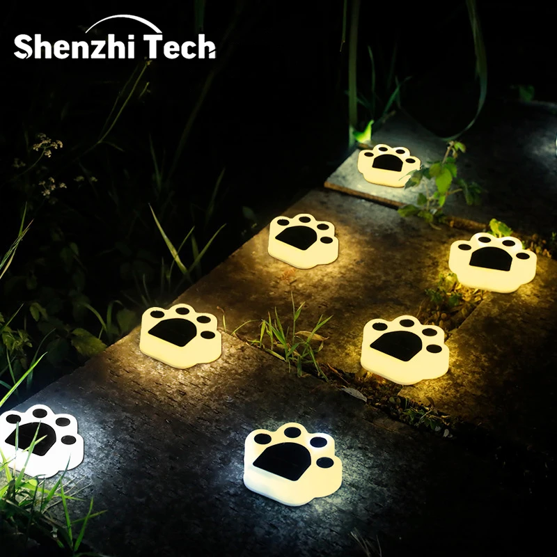 Shenzhi Tech Solar LED Bear Paw Lights Outdoor Waterproof Path Lights Garden Landscape Lighting for Yard Fence Deck