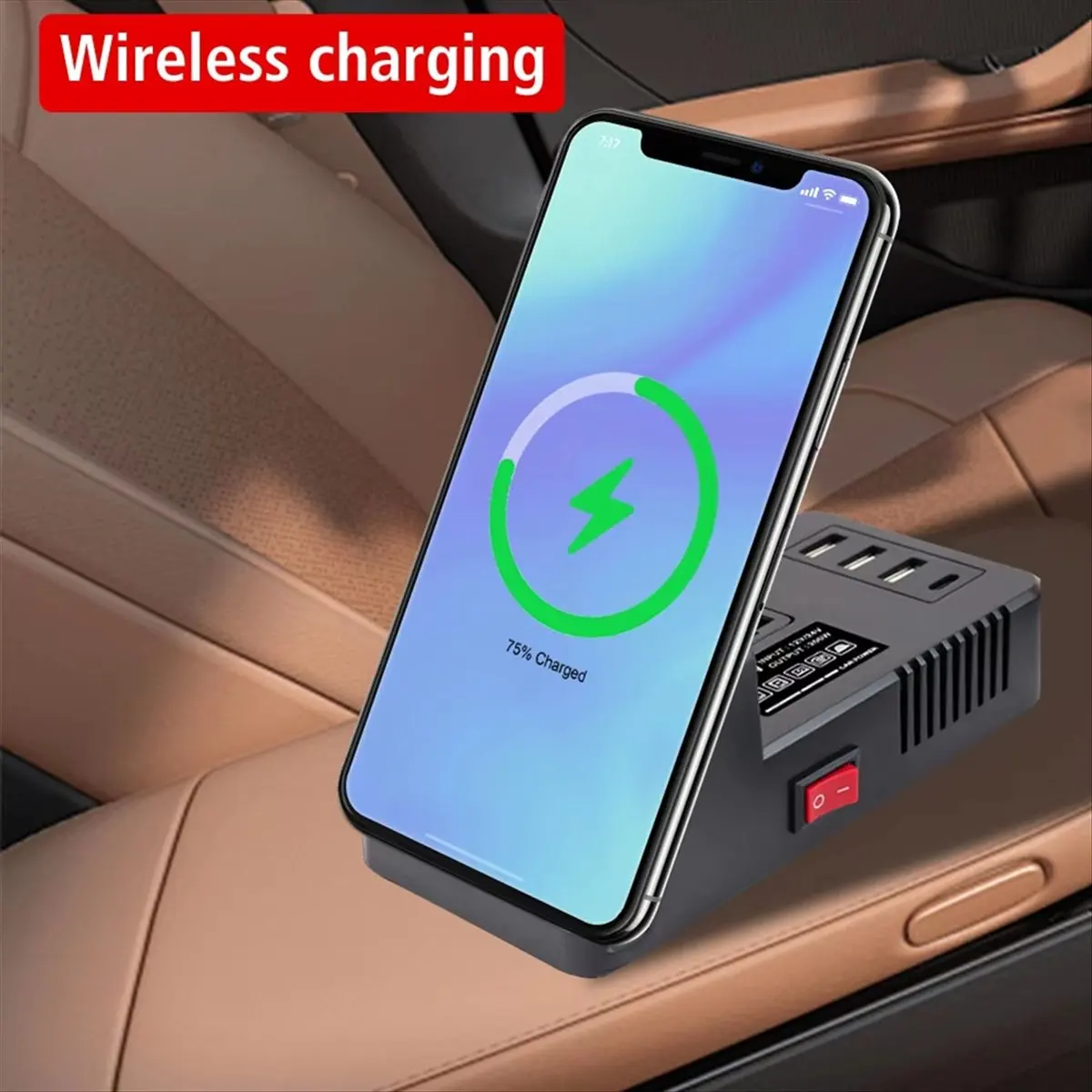 Super Sale Fast Charging USB for Laptop Charging Car Charger 12/24V Car Plug Converter Car Inverter Voltage Converter Black