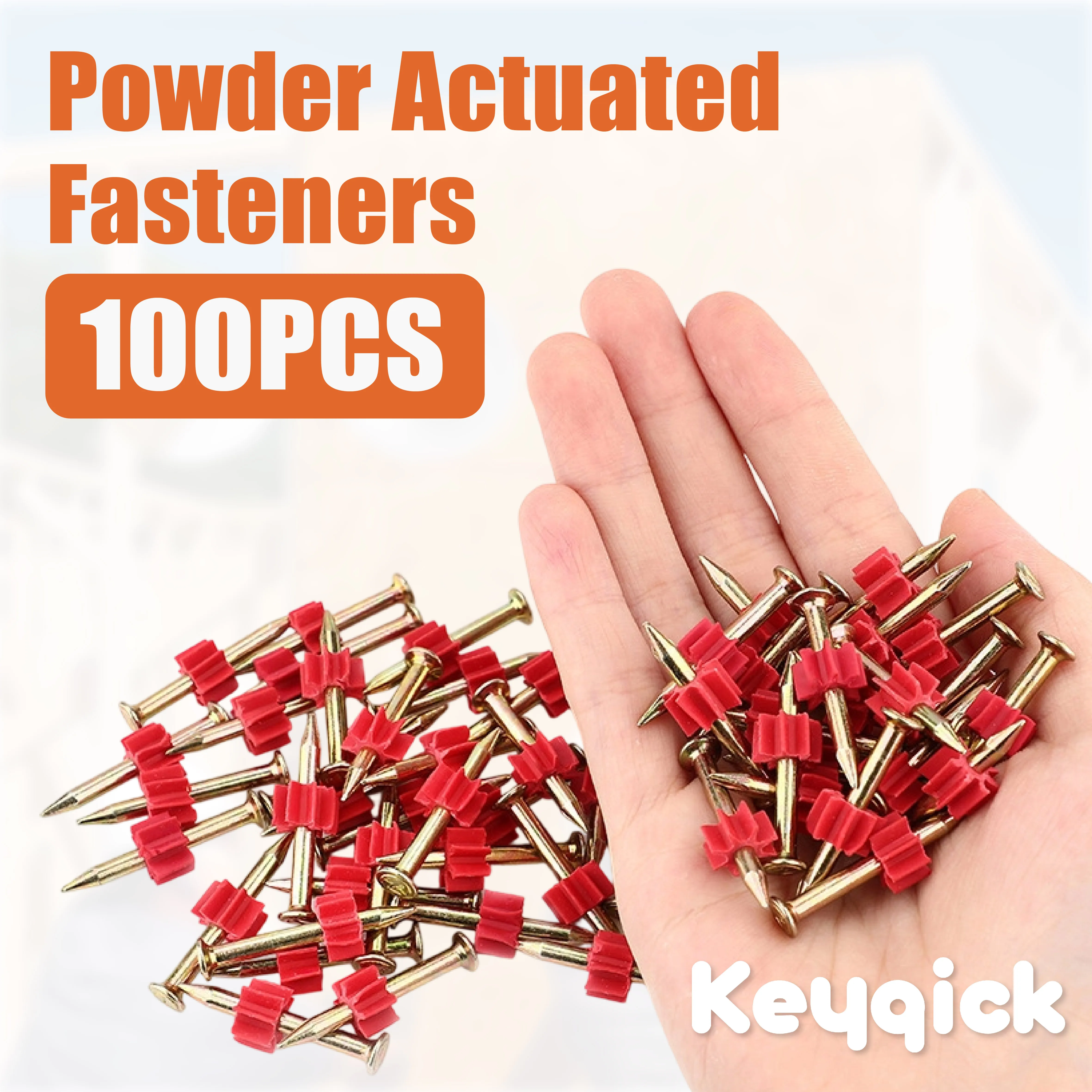100pcs Of High-Strength Nails, 22/27/32/37/mm Industrial Hardware Decoration Cement Nails, Powder Actuated Fasteners, Professional Wall Cement Nails, Suitable For Concrete, Gypsum Board, Wood And Renovation Projects