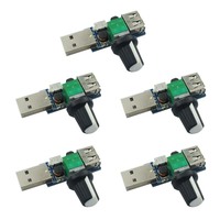 5PCS Mini USB Fan Governor Wind Speed Controller Air Volume Regulator Cooling Mute Multi Function Fan Speed Switch Module DC 5V