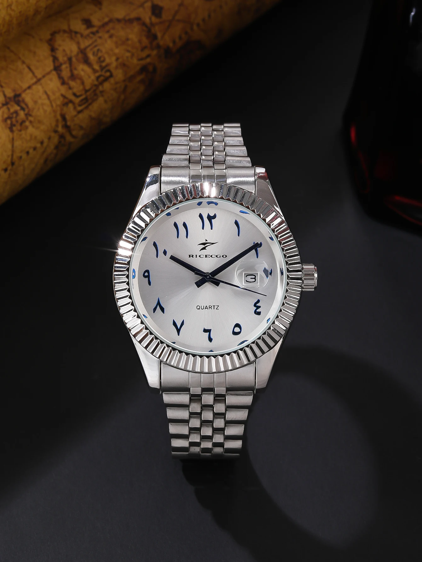 ساعة كوارتز رياضية من الفولاذ المقاوم للصدأ للرجال، ساعة يد عصرية فاخرة للأعمال، كرونوغراف Reloj للرجال والنساء هدية عيد ميلاد