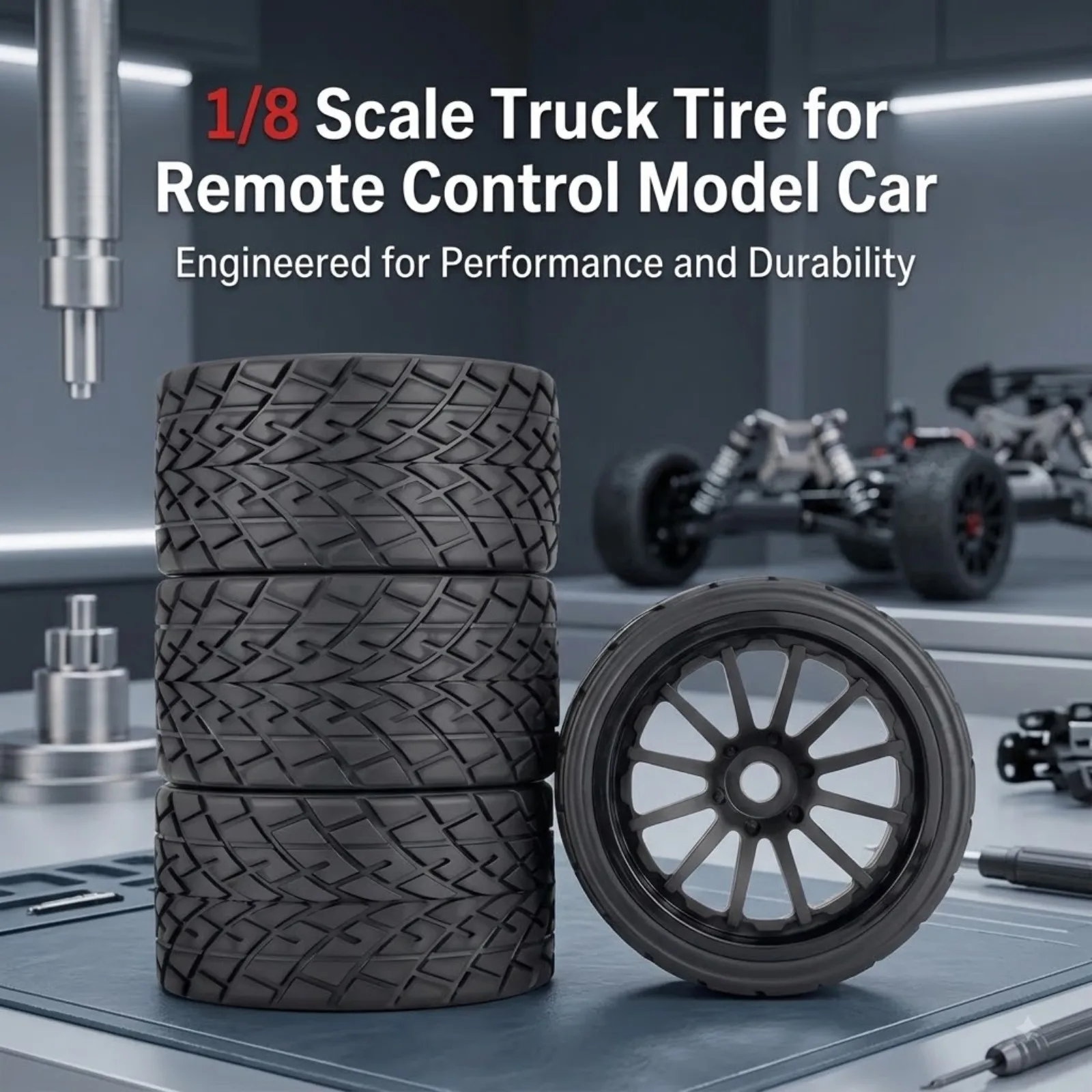 RC Car Parts Remote Control Model Cars 1/8 Truck Tires wear-resistant Flat Road Tire Wheels Wheel 140*105mm
