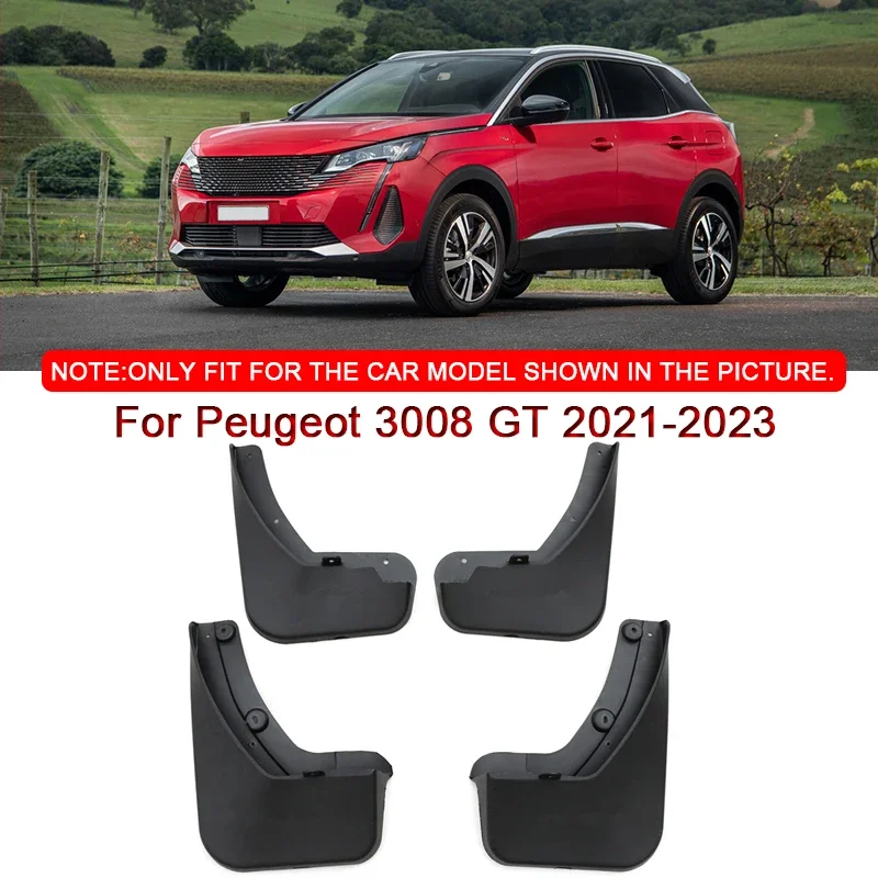 

For Peugeot 3008 GT 2021-2023 Car Styling ABS Car Mud Flaps Splash Guard Mudguards MudFlaps Front Rear Fender Auto Accessories