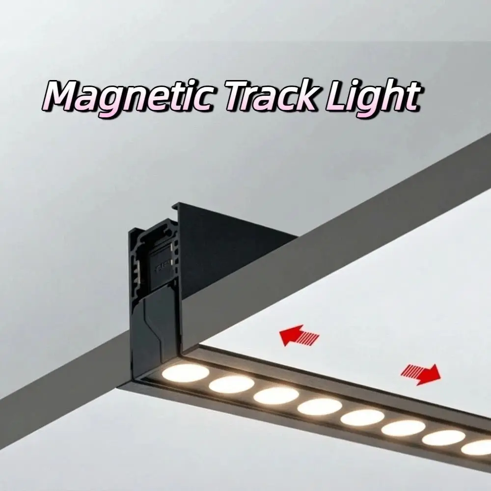 48V Intelligent Magnetic Grille Light Track Light Recessed Rectangle Dimmable Long track lighting Linear Guide Lamp