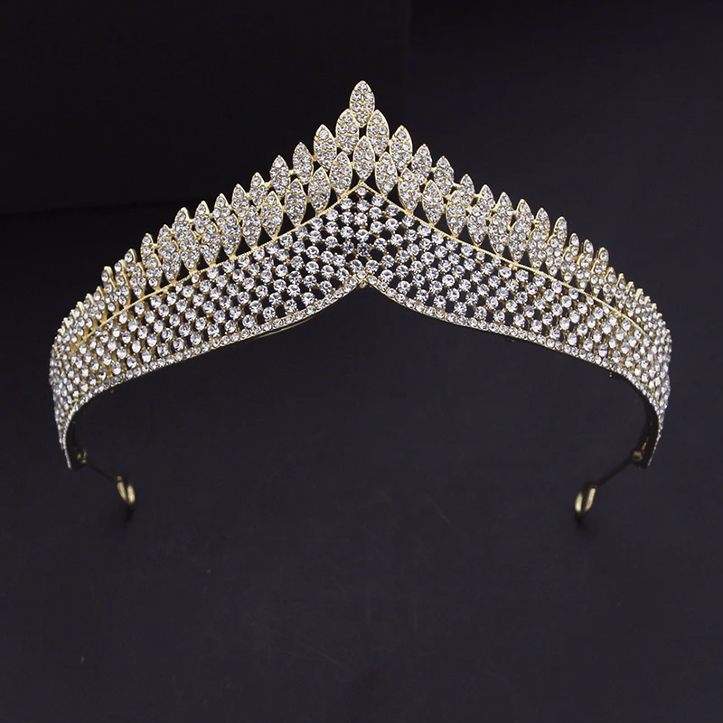 

Vintage Rhinestone Bride Tiaras Headbands for Women Crown Headdress Bridal Wedding Dress Hair Jewelry Accessories