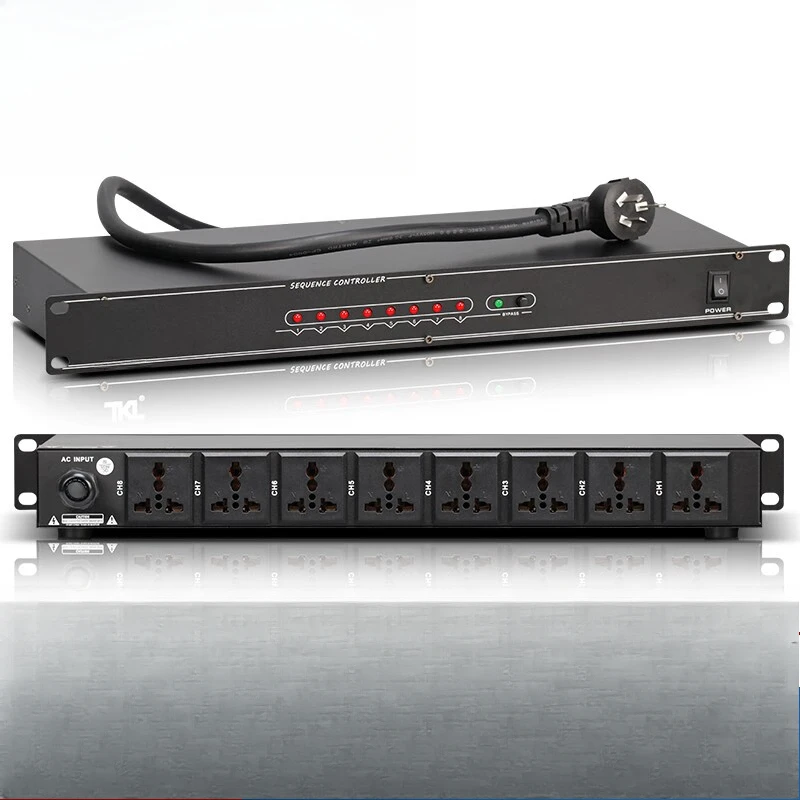 Power Sequencer with Filter Power Independent Manager Socket with Air Switching Voltage Display Stage