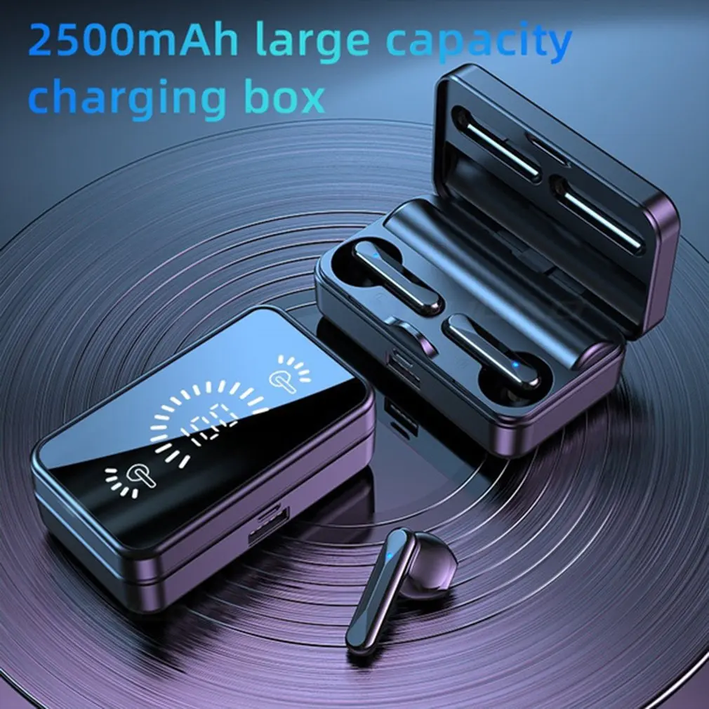

Hot S20 Wireless Bluetooth Earphones Stereo Sport Waterproof Headphones Mirror Digital Display Charging Box Headset Dropshipping