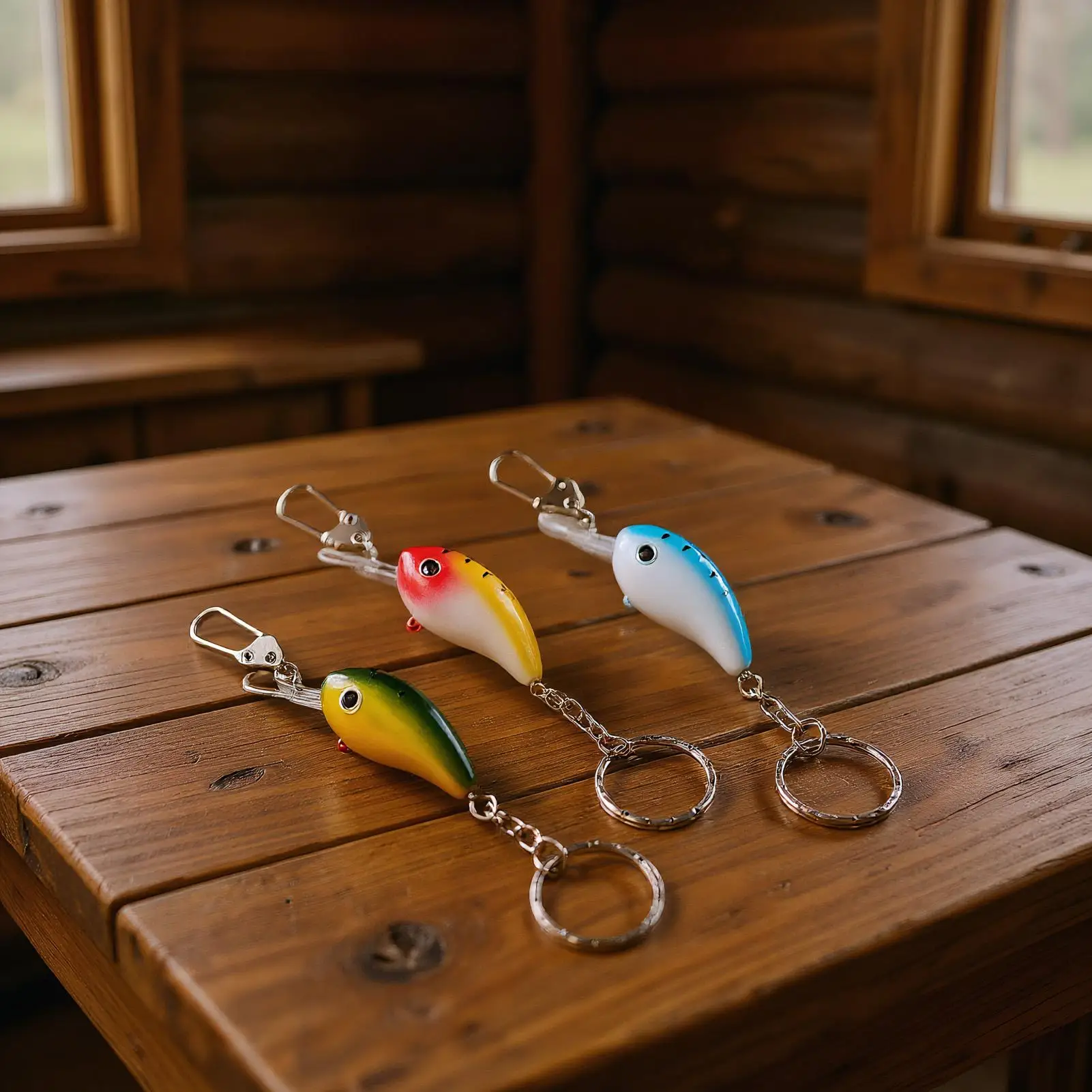 

Fishing Lure Keychains 3 Pieces Realistic Cute Fish Bait Keyrings Charm for Handbags Compact Keychains Pendant for Boyfriend