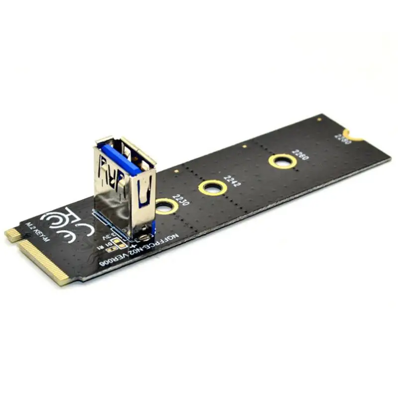 M.2 Ngff To Pci-e X16 Adapter Alloy Portable Black Office Accessories M.2 To Pci-e X16 Slot Adapter Card Convenient Mini