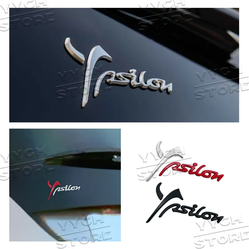 1 pçs 3d cromo metal traseiro do carro cauda pára-choques tronco adesivo decalque para lancia ypsilon carta logotipo delta voyager thasa musa kappa